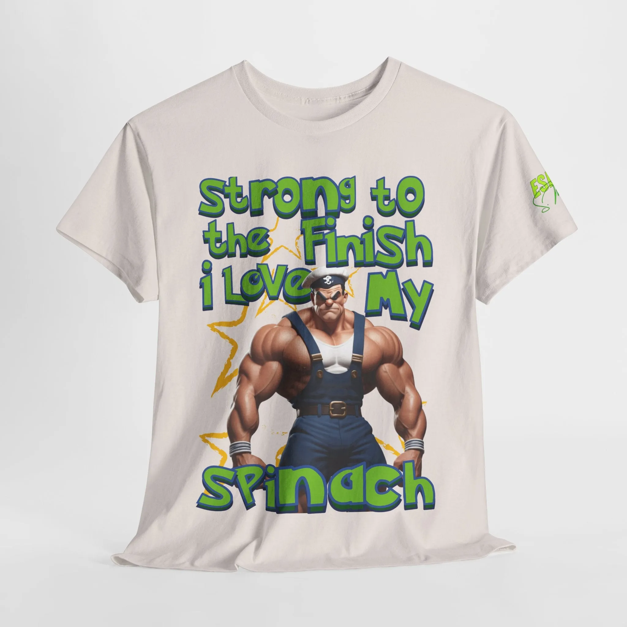 Strong To The Finish, I Love My Spinach - Inspirational Unisex Heavy Cotton Tee