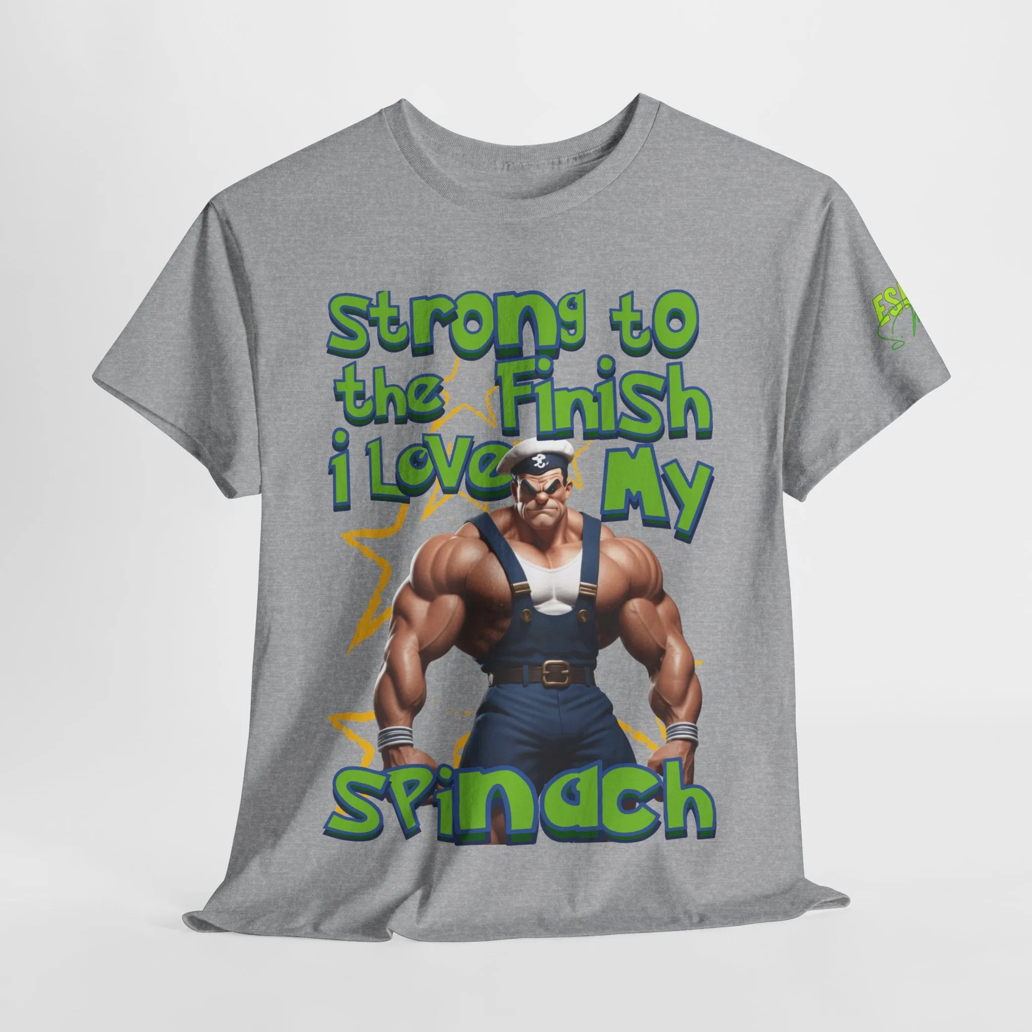 Strong To The Finish, I Love My Spinach - Inspirational Unisex Heavy Cotton Tee