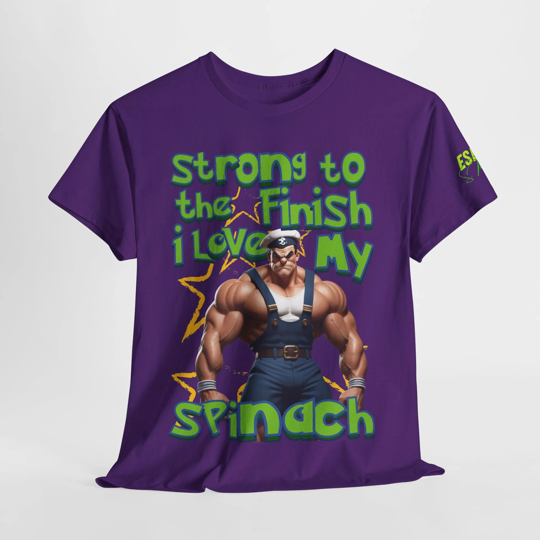 Strong To The Finish, I Love My Spinach - Inspirational Unisex Heavy Cotton Tee