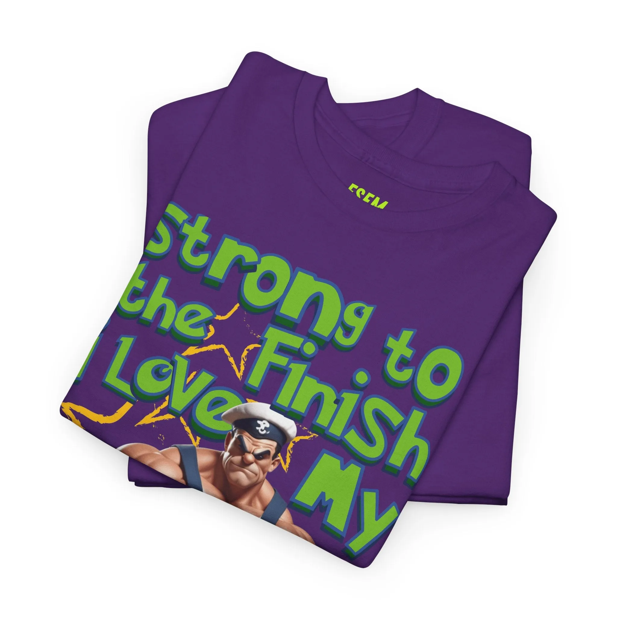 Strong To The Finish, I Love My Spinach - Inspirational Unisex Heavy Cotton Tee