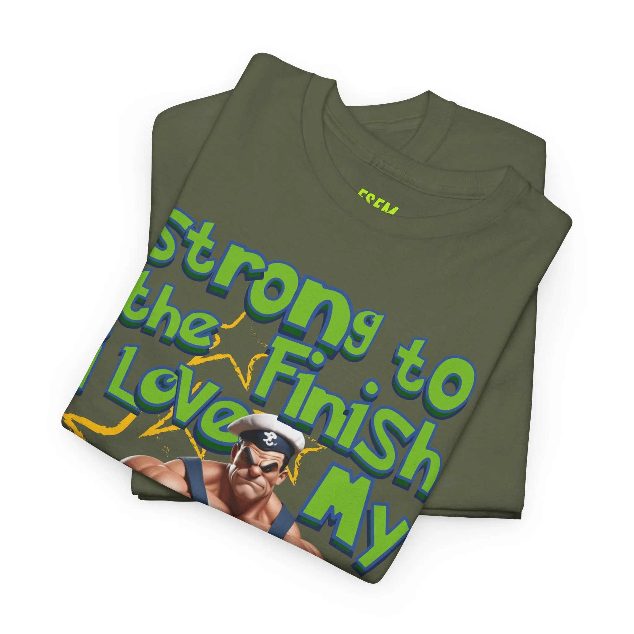 Strong To The Finish, I Love My Spinach - Inspirational Unisex Heavy Cotton Tee