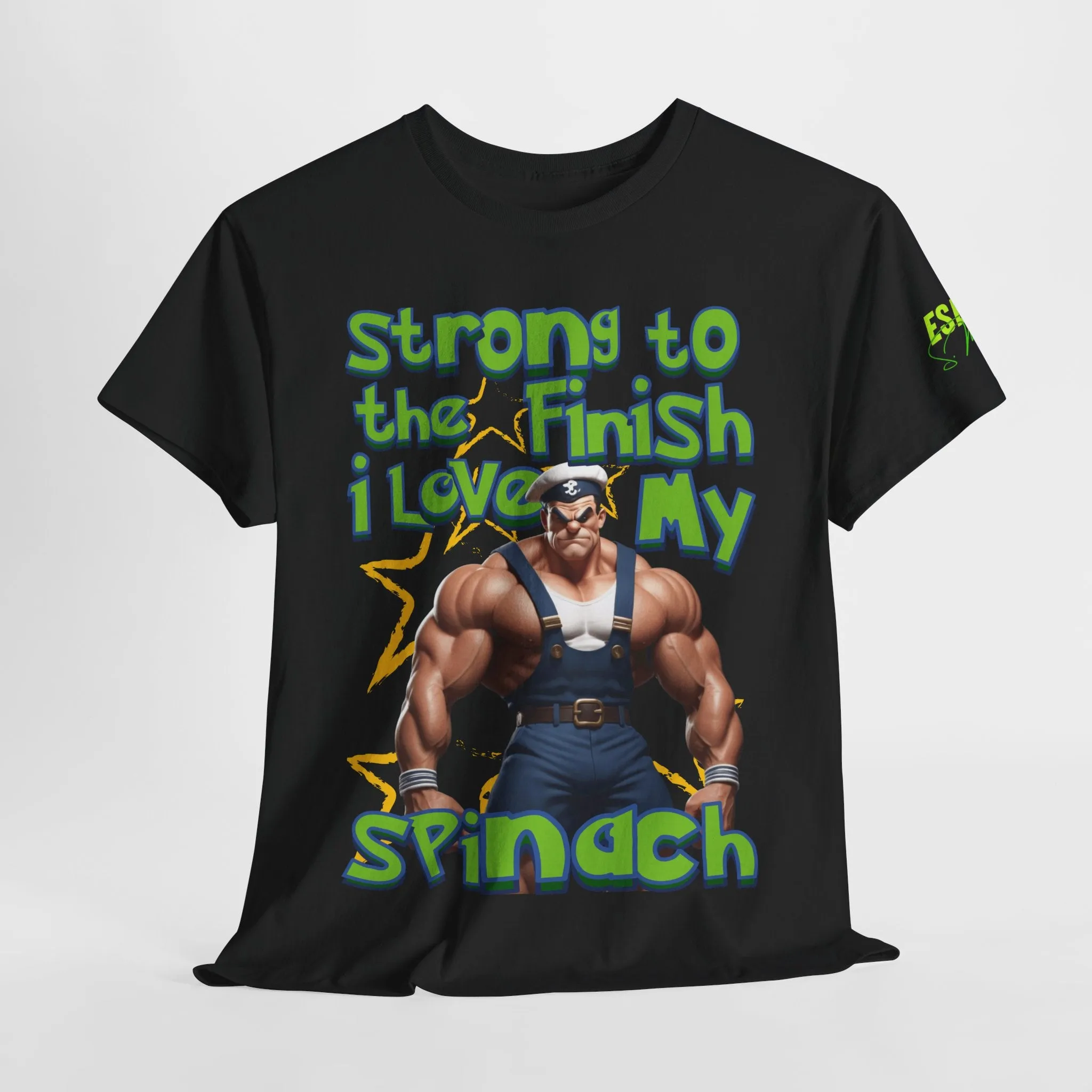 Strong To The Finish, I Love My Spinach - Inspirational Unisex Heavy Cotton Tee