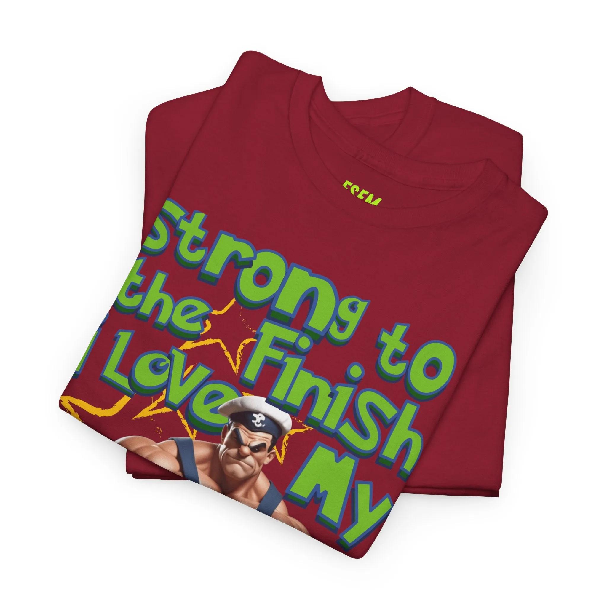 Strong To The Finish, I Love My Spinach - Inspirational Unisex Heavy Cotton Tee