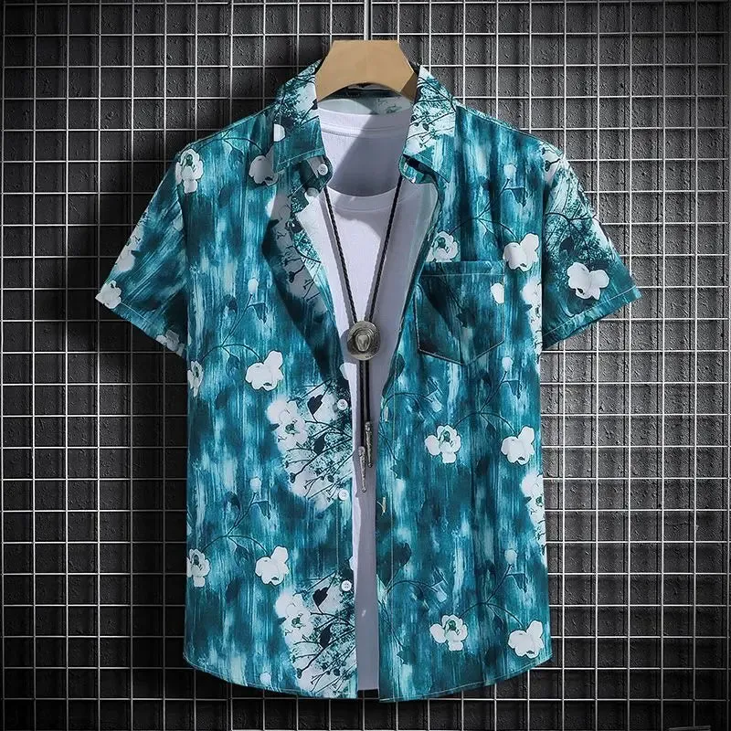 Summer Short-Sleeved Print Men's Tracksuits