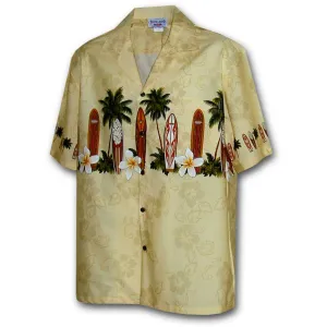 Surfs Up Beige Hawaiian Shirt