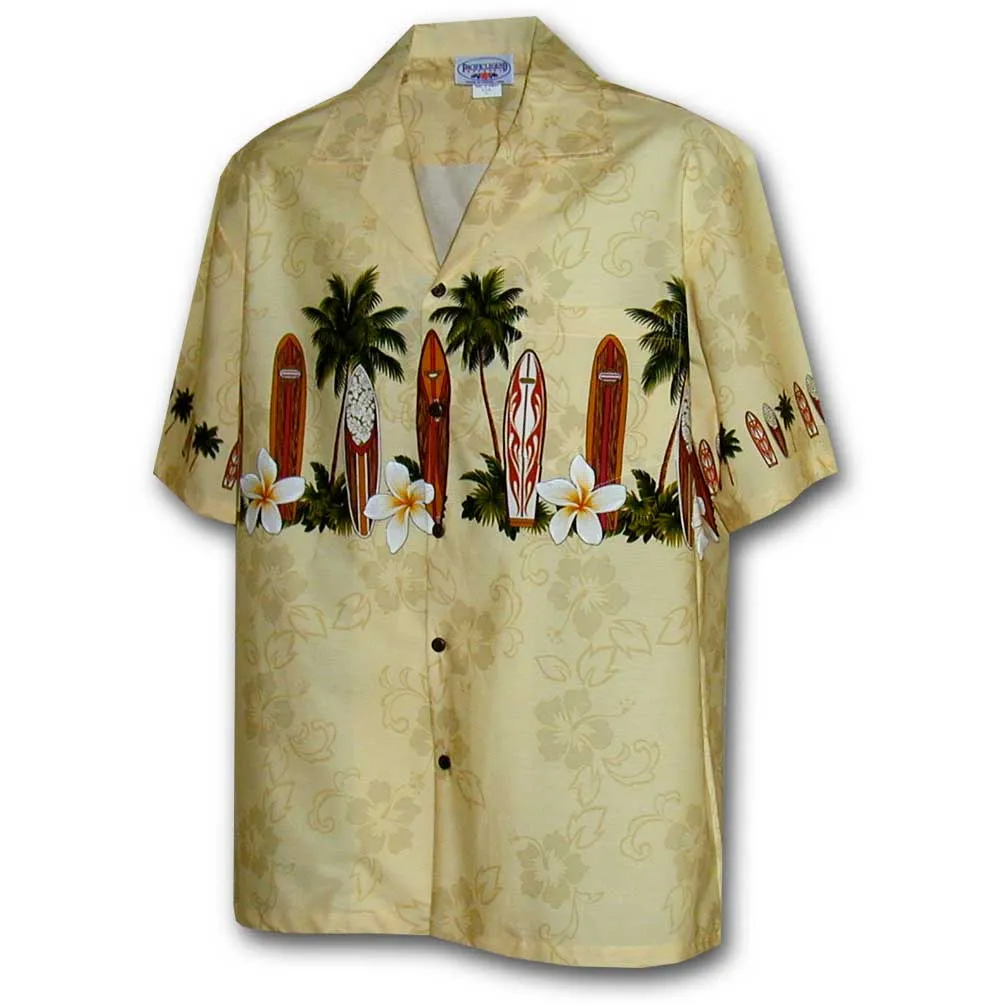 Surfs Up Beige Hawaiian Shirt