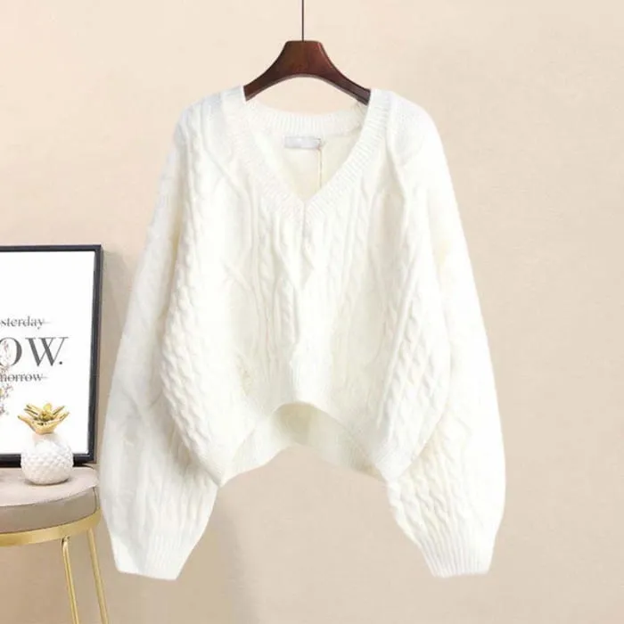 Sweet Knit Sweater Vintage Embroidery Pleated Skirt
