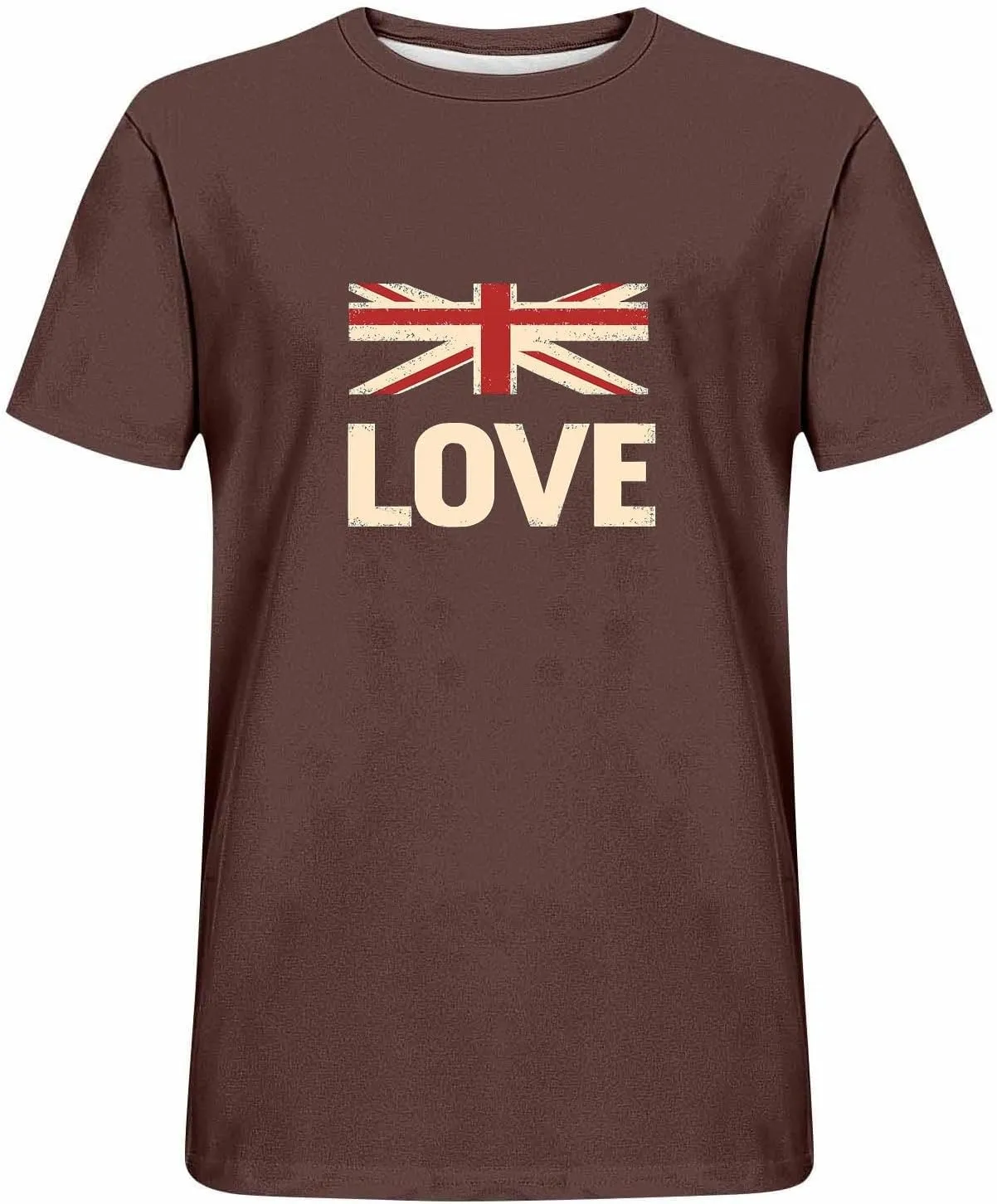T Shirts for Man American Flag Patriotic Shirts Heavyweight Crew Neck Short Sleeve Tee Summer Plain Novelty Tshirt