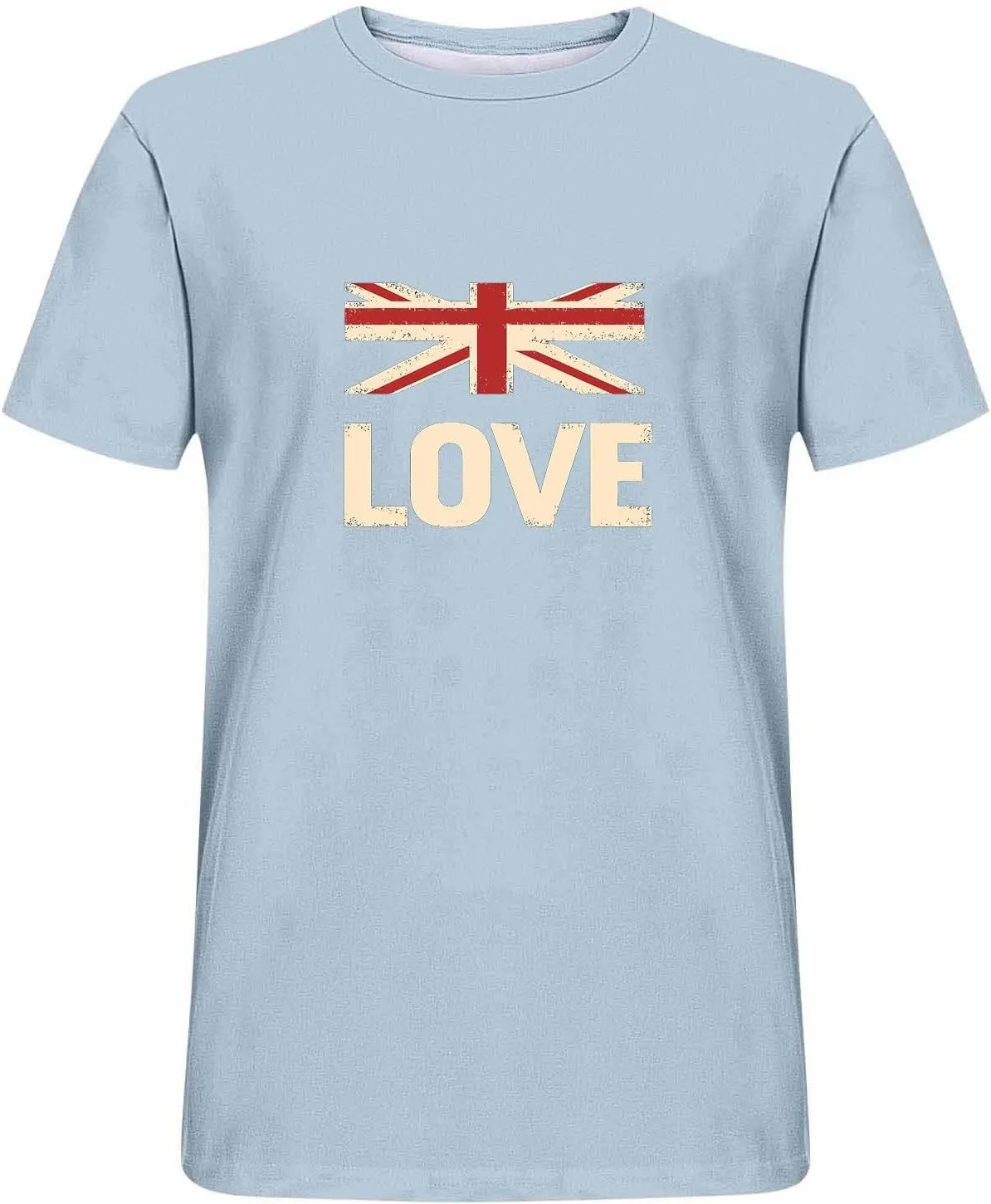 T Shirts for Man American Flag Patriotic Shirts Heavyweight Crew Neck Short Sleeve Tee Summer Plain Novelty Tshirt