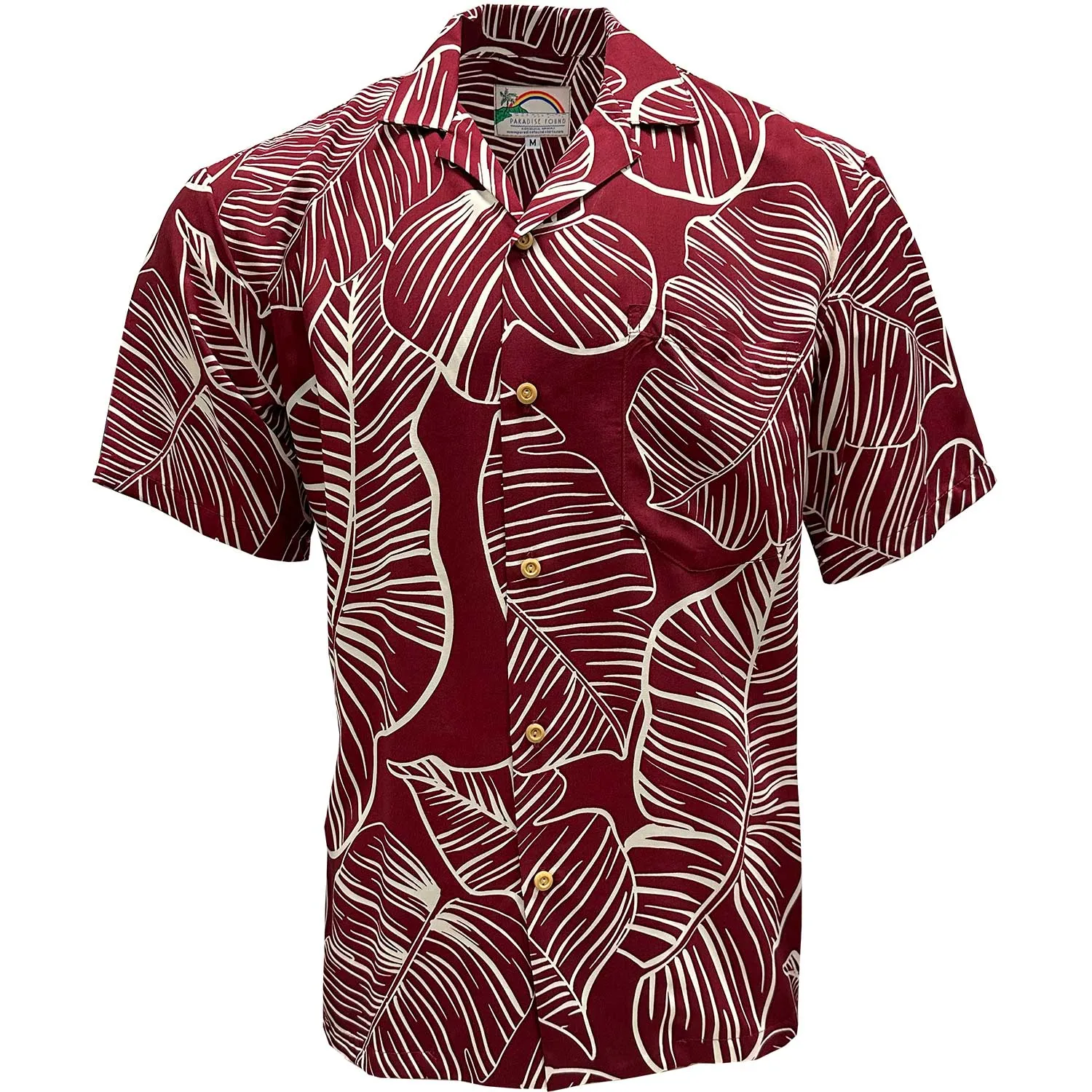 Taro Leaf Red Hawaiian Shirt