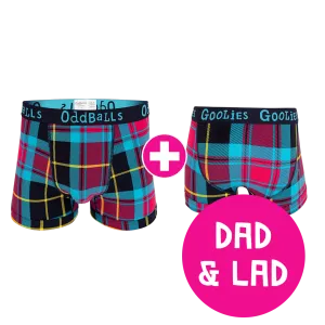Tartan Dad & Lad Bundle - Mens Boxer Shorts & Kids Boxer Shorts Bundle