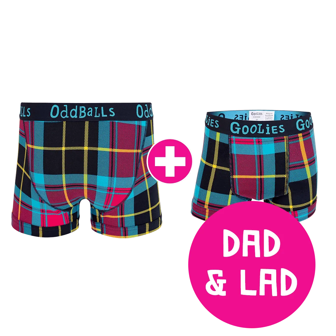 Tartan Dad & Lad Bundle - Mens Boxer Shorts & Kids Boxer Shorts Bundle