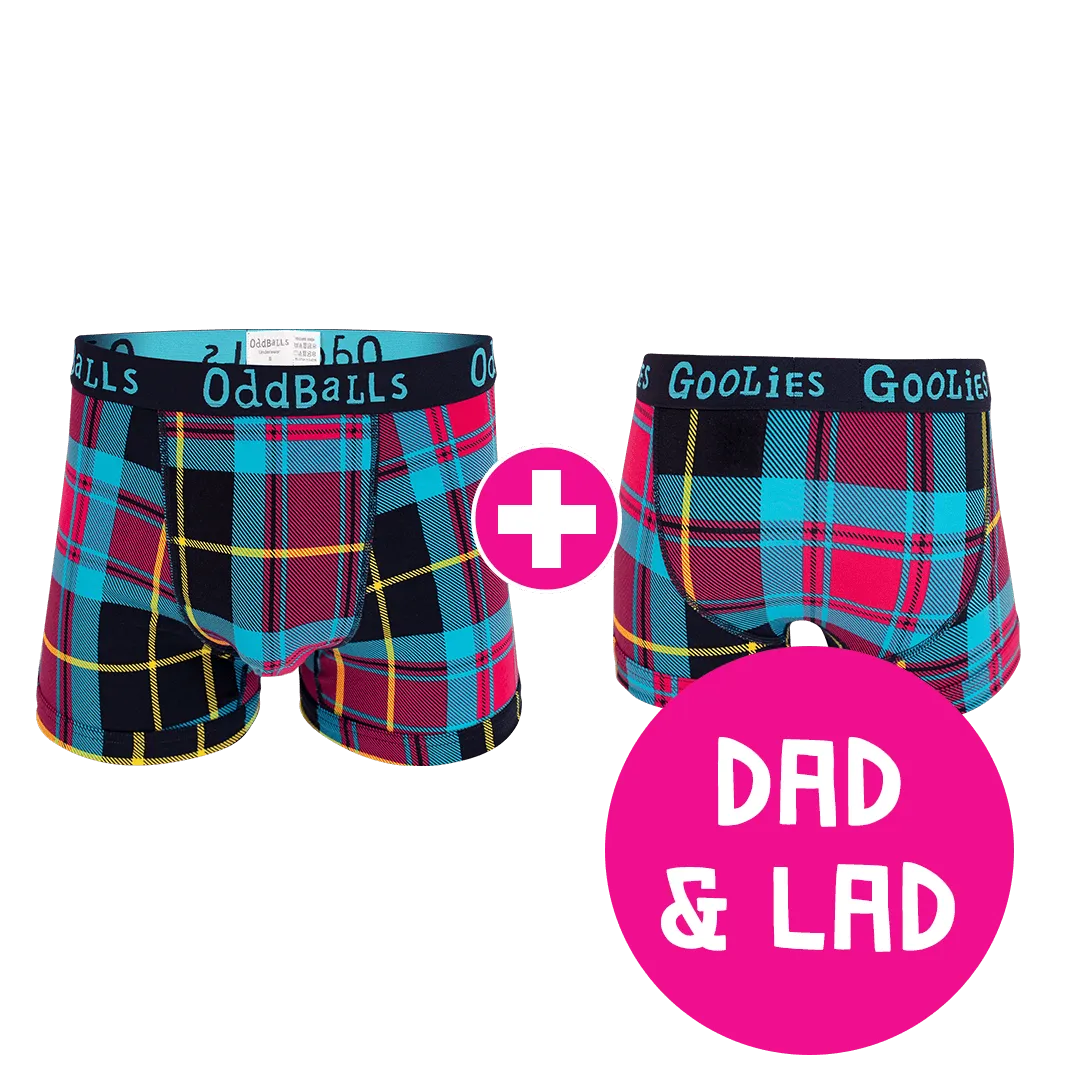 Tartan Dad & Lad Bundle - Mens Boxer Shorts & Kids Boxer Shorts Bundle