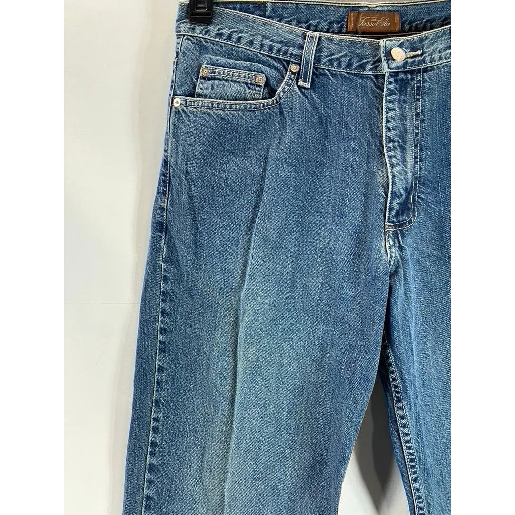 TASSO ELBA Men's Blue Vintage Classic Straight-Leg Five-Pocket Jeans SZ 33X30