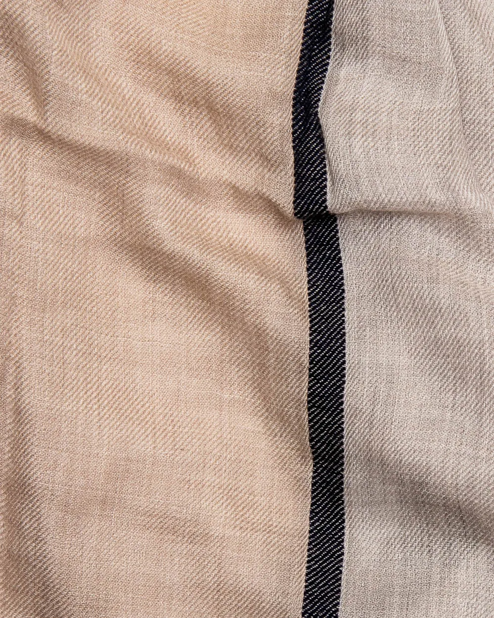 Taupe and Navy Colorblock Scarf