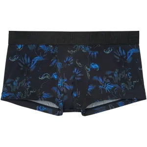 Temptation Blue Flowers Boxer Trunk, Black