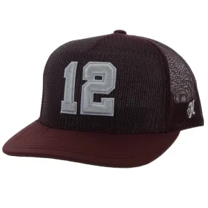 TEXAS A & M Hat Maroon with Grey & White 12 Logo