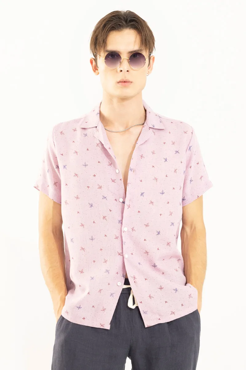 Three Leaf Clover Pink Linen Shirt