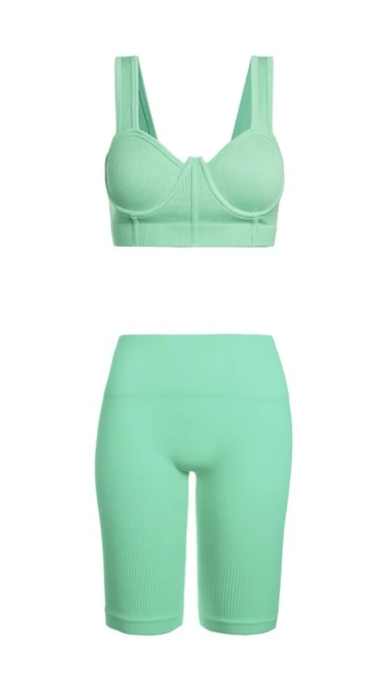 Tight and Right Ribbed Bike Shorts Set