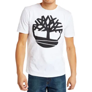Timberland Men's Short Sleeve Seasonal Logo Tee White-Black