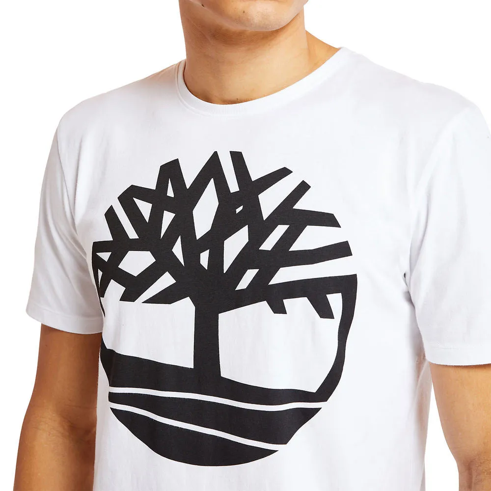 Timberland Men's Short Sleeve Seasonal Logo Tee White-Black