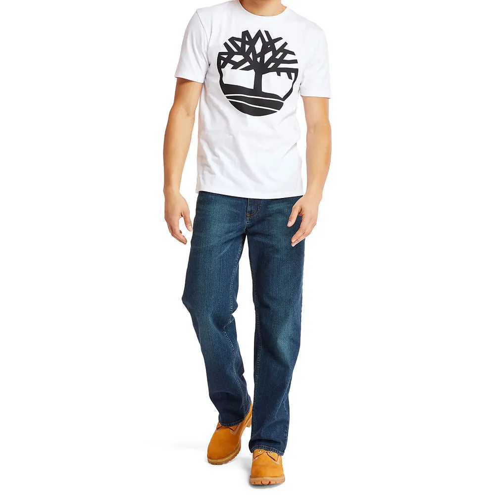 Timberland Men's Short Sleeve Seasonal Logo Tee White-Black
