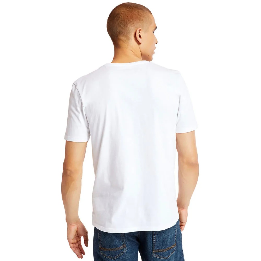 Timberland Men's Short Sleeve Seasonal Logo Tee White-Black
