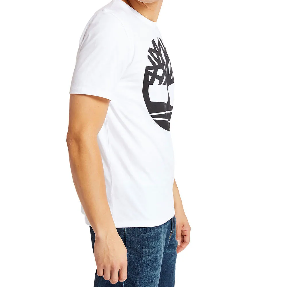 Timberland Men's Short Sleeve Seasonal Logo Tee White-Black