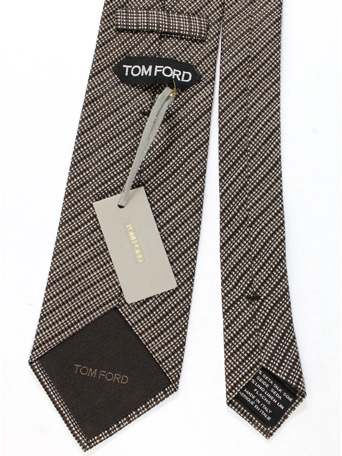 Tom Ford Tie Brown Silver Stripes SALE