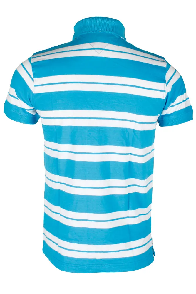 Tommy Hilfiger Men's Short Sleeve Striped Custom Fit Polo Shirt
