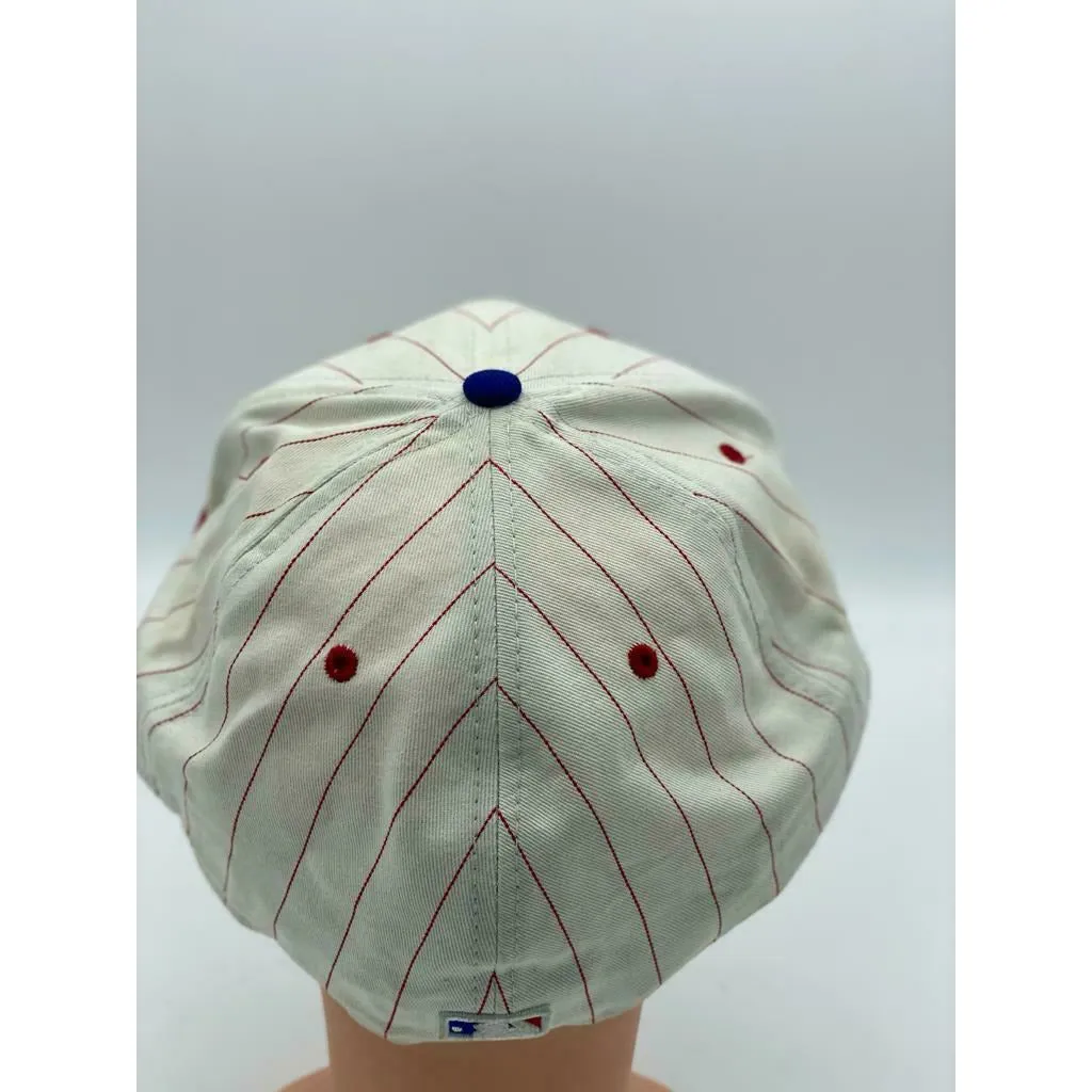 Toronto Blue Jays MLB New Era 59FIFTY Hat-White/Red with stripes Size-7 3/4