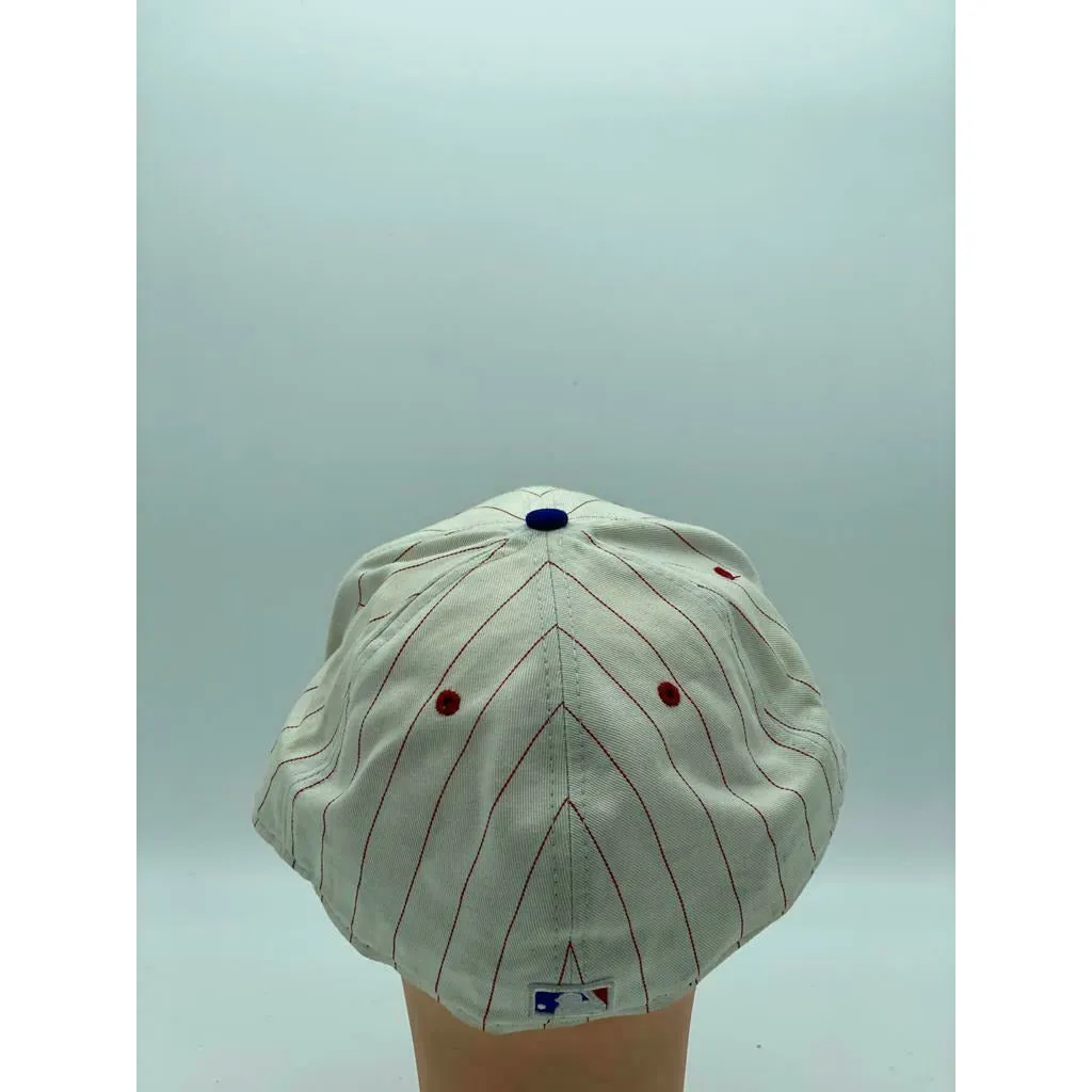 Toronto Blue Jays MLB New Era 59FIFTY Hat-White/Red with stripes Size-7 3/4