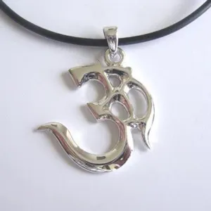 Traditional Large Silver Om Pendant