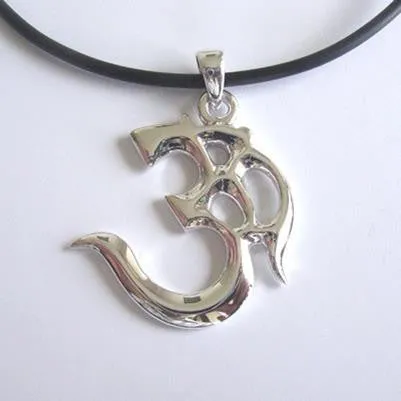 Traditional Large Silver Om Pendant