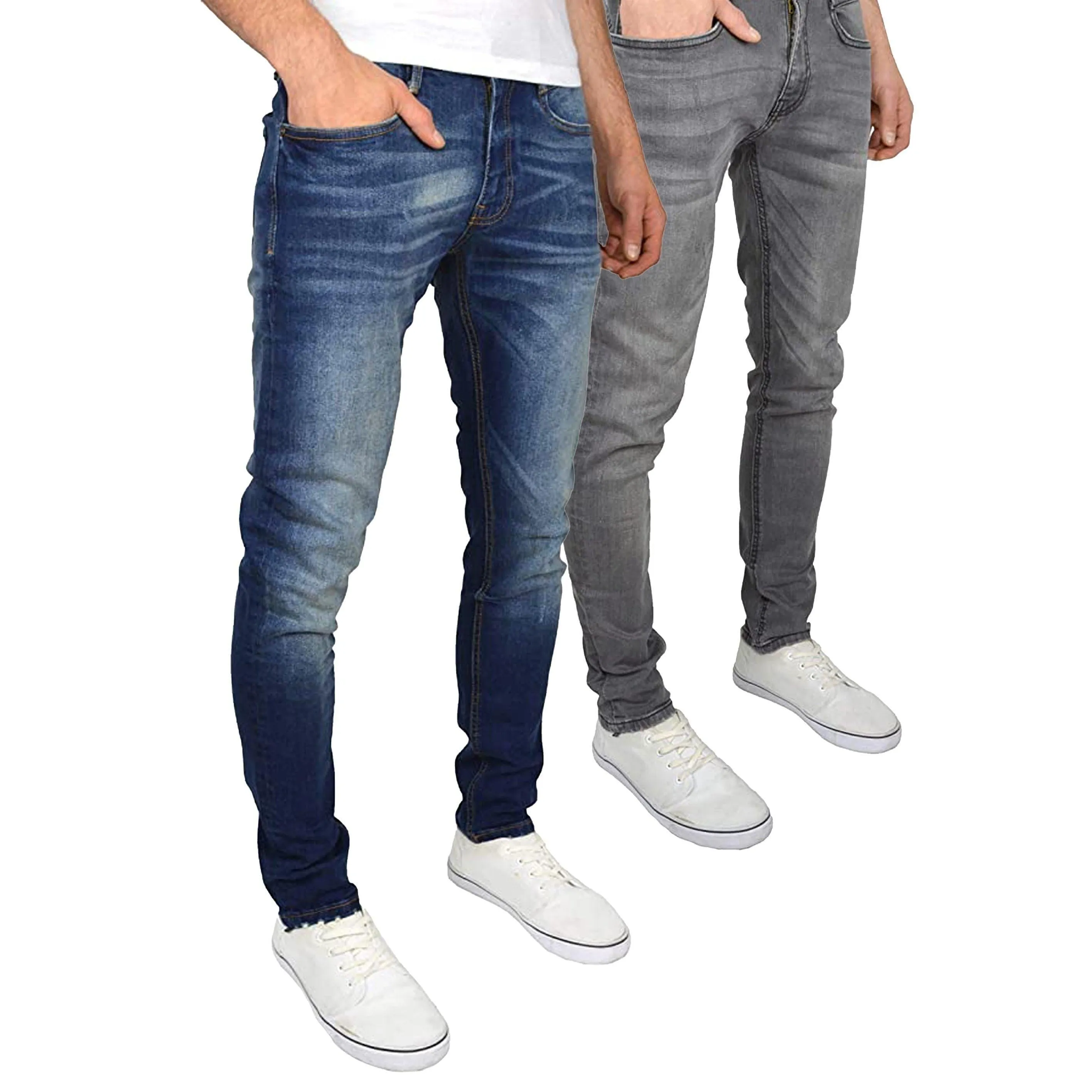 Tranfold Slim Fit Jeans Twin Pack Grey/Tinted Blue