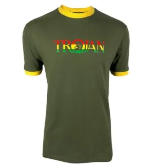 Trojan Records Outline Logo T Shirt Army