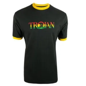 Trojan Records Outline Logo T Shirt Rasta