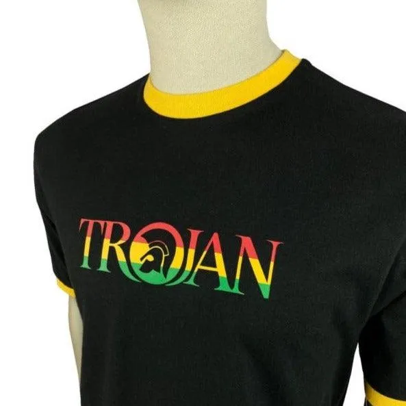 Trojan Records Outline Logo T Shirt Rasta