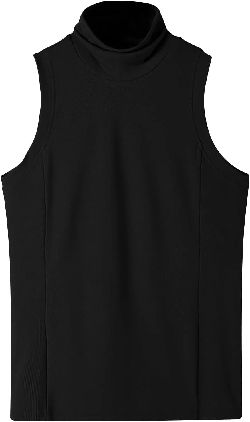 Uillui Mens Tank Tops Mock Turtleneck Sweater Casual Basic Pullover Sleeveless Fitted Gym Workout Muscle Tank Top Undershirt