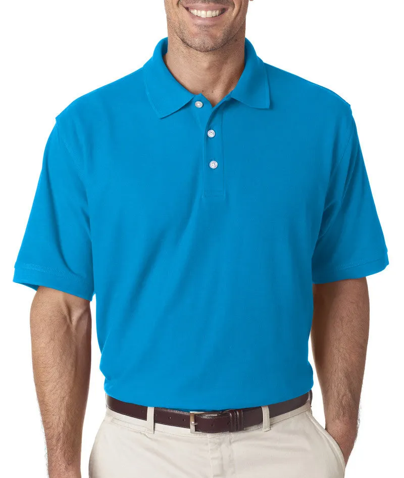 ultraclub(R) men's platinum honeycomb pique polo - coast (m)