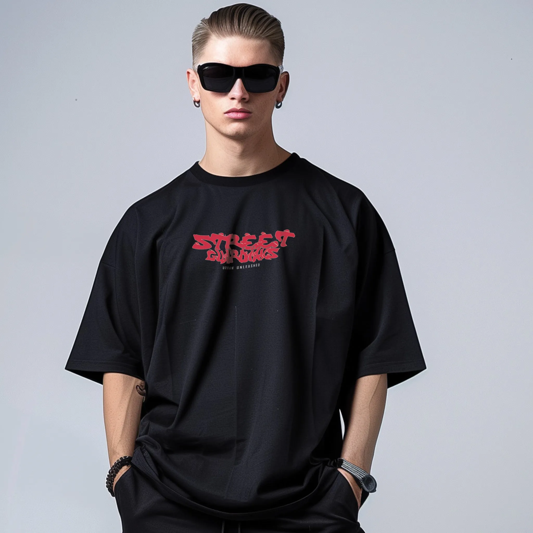 Unisex Oversized Graphic Tees Street Guardians T-Shirt