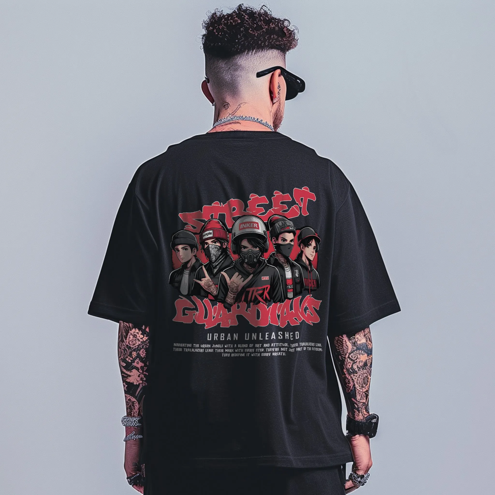 Unisex Oversized Graphic Tees Street Guardians T-Shirt