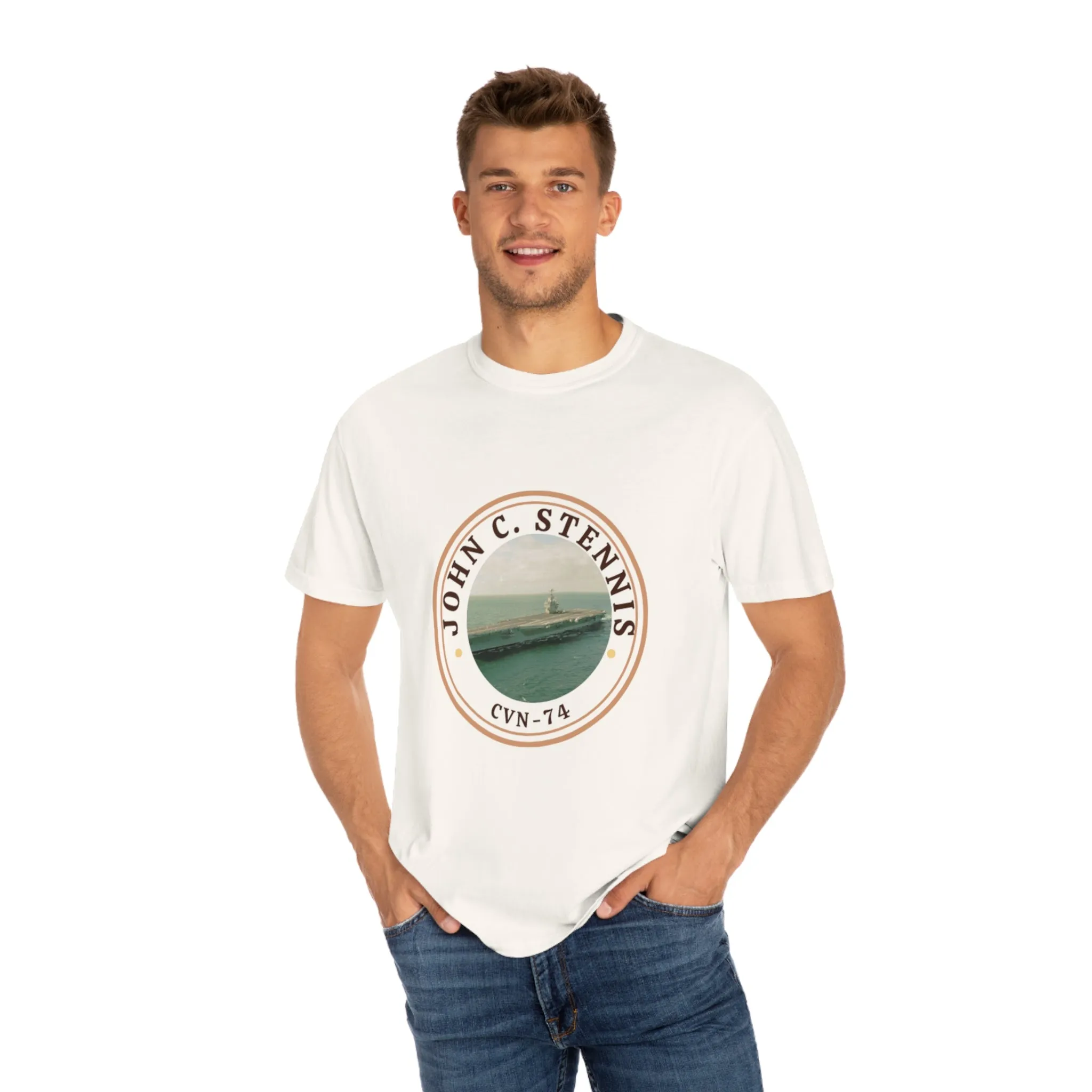 US John C. Stennis United States Ships POD Unisex Garment-Dyed T-shirt