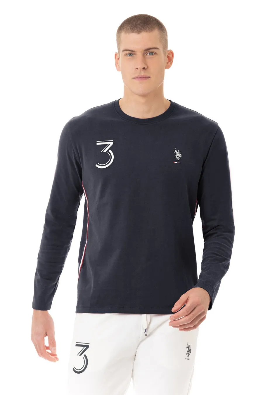 US POLO MENS LONG-SLEEVE COTTON SHIRT
