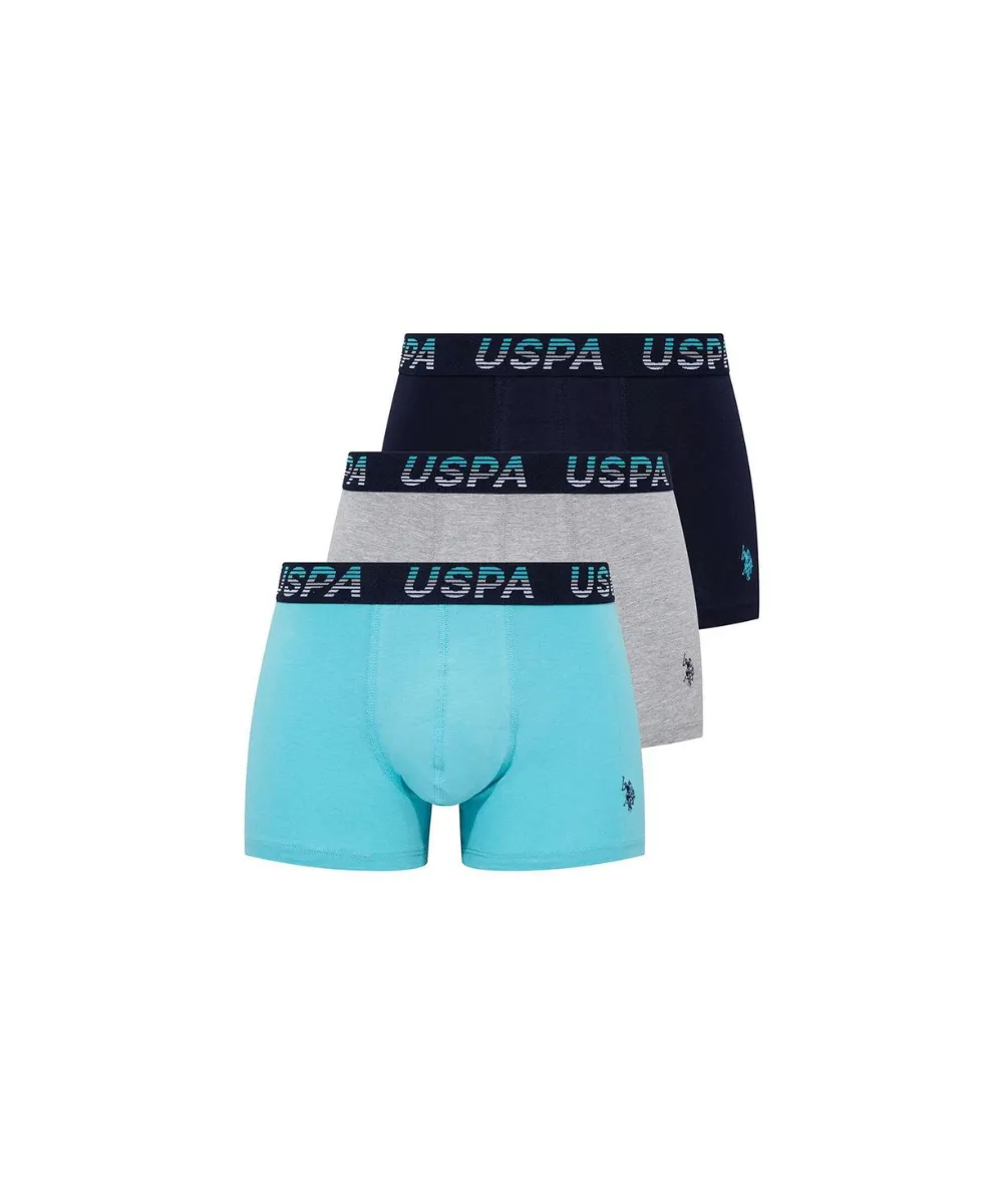 US POLO MENS STRIPE PRINT BEACH BOXER SHORTS WITH LOGO