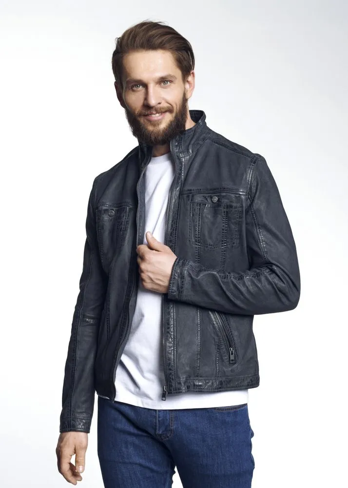 Used Look Leather Jacket for Men's by TJS