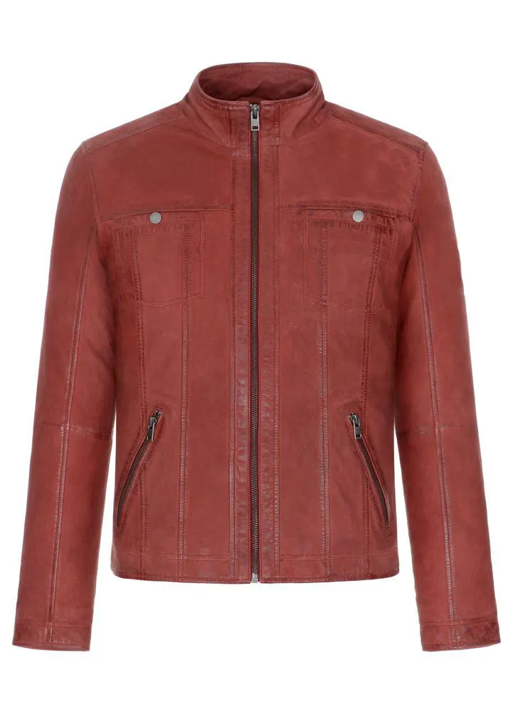 Used Look Leather Jacket for Men's by TJS