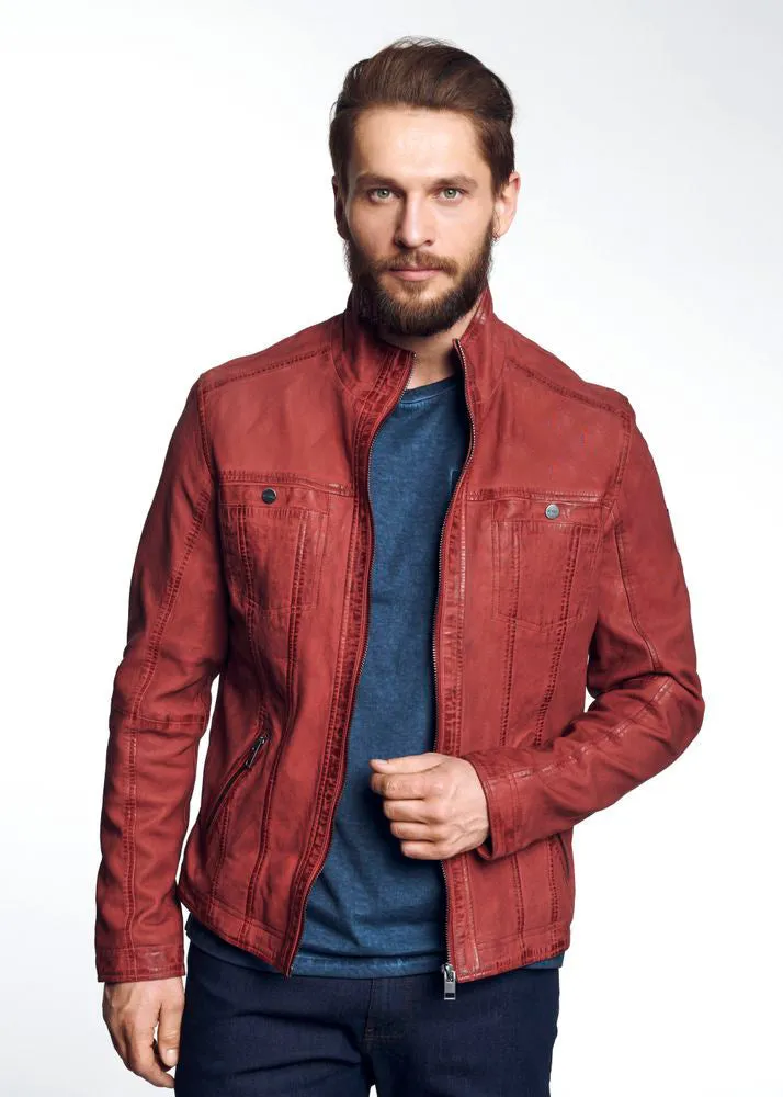 Used Look Leather Jacket for Men's by TJS
