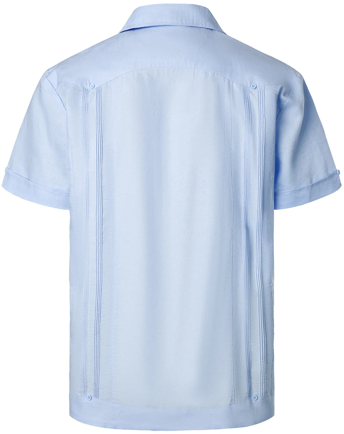 VATPAVE Mens Linen Cuban Guayabera Shirts Casual Button Down Short Sleeve Summer Shirts