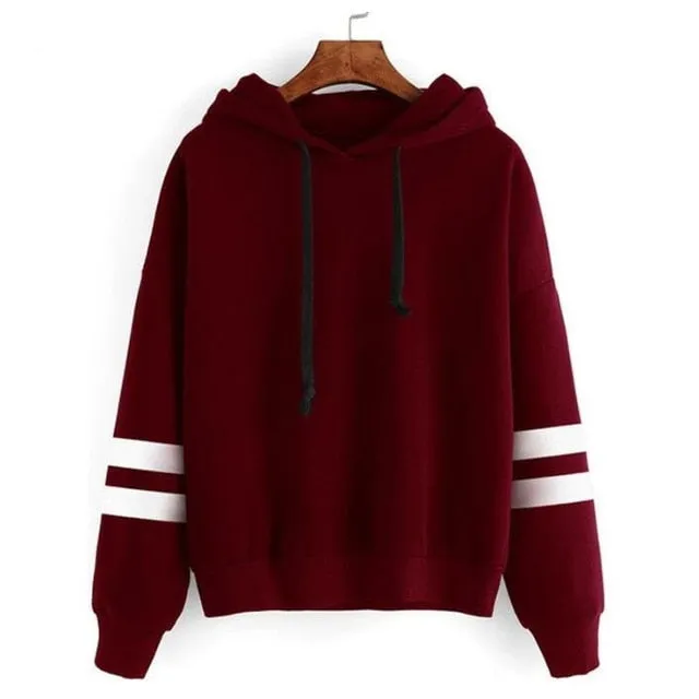VenusFox Autumn Women Casual Long Sleeve Hooded Pullover Sweatshirts
